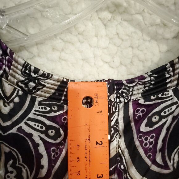 White House Black Market Women’s Black/Purple Silk Stretch Halter Neckline Sz 6 - Picture 15 of 16